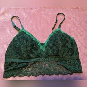 Auden Lace Bralette in Deep Emerald Green